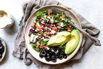 Quinoa and fragata olive picnic salad