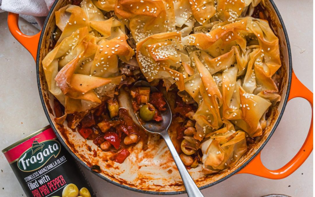 Olive, Tomato & Bean Filo Pie
