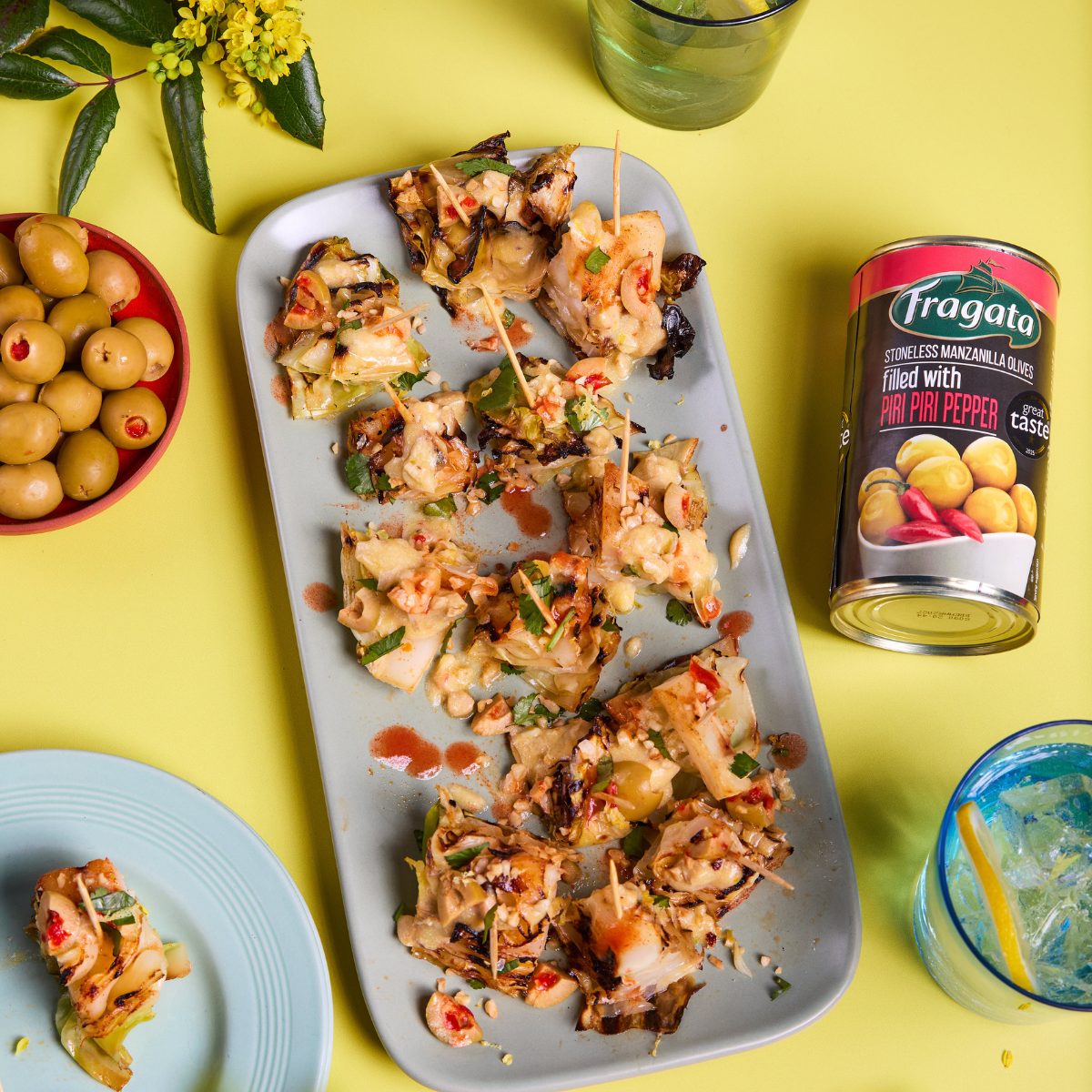 Cabbage and Olive Crush Bites